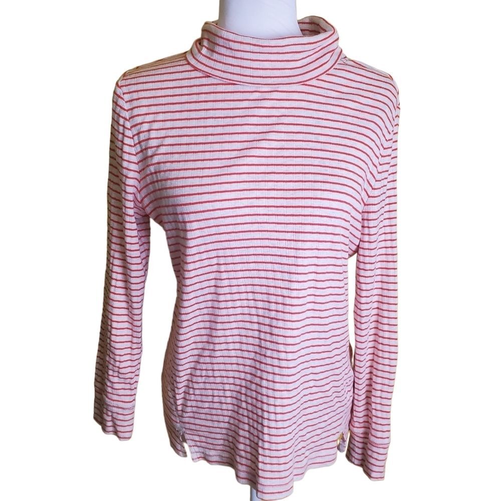 T By Talbots Striped Turtleneck Top Size Large Petite